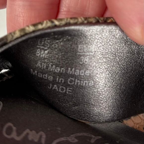 Circus by Sam Edelman Jade Peach Multi Snake Print Ankle Strap Sandal Size 8 - Picture 7 of 7